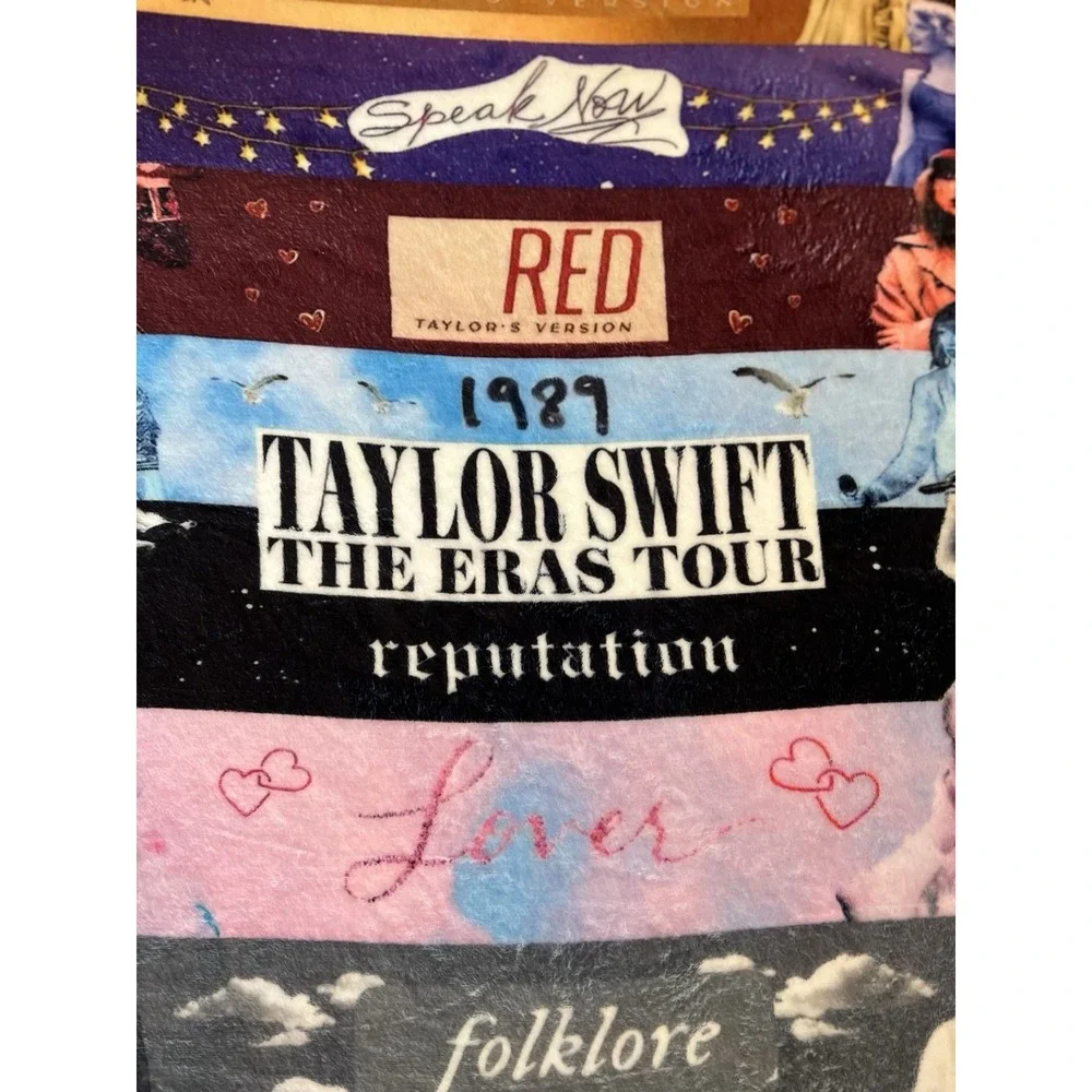 Taylor Swift Eras Tour Albums Fleece Throw Blanket 27x38 Swiftie Fan Collage